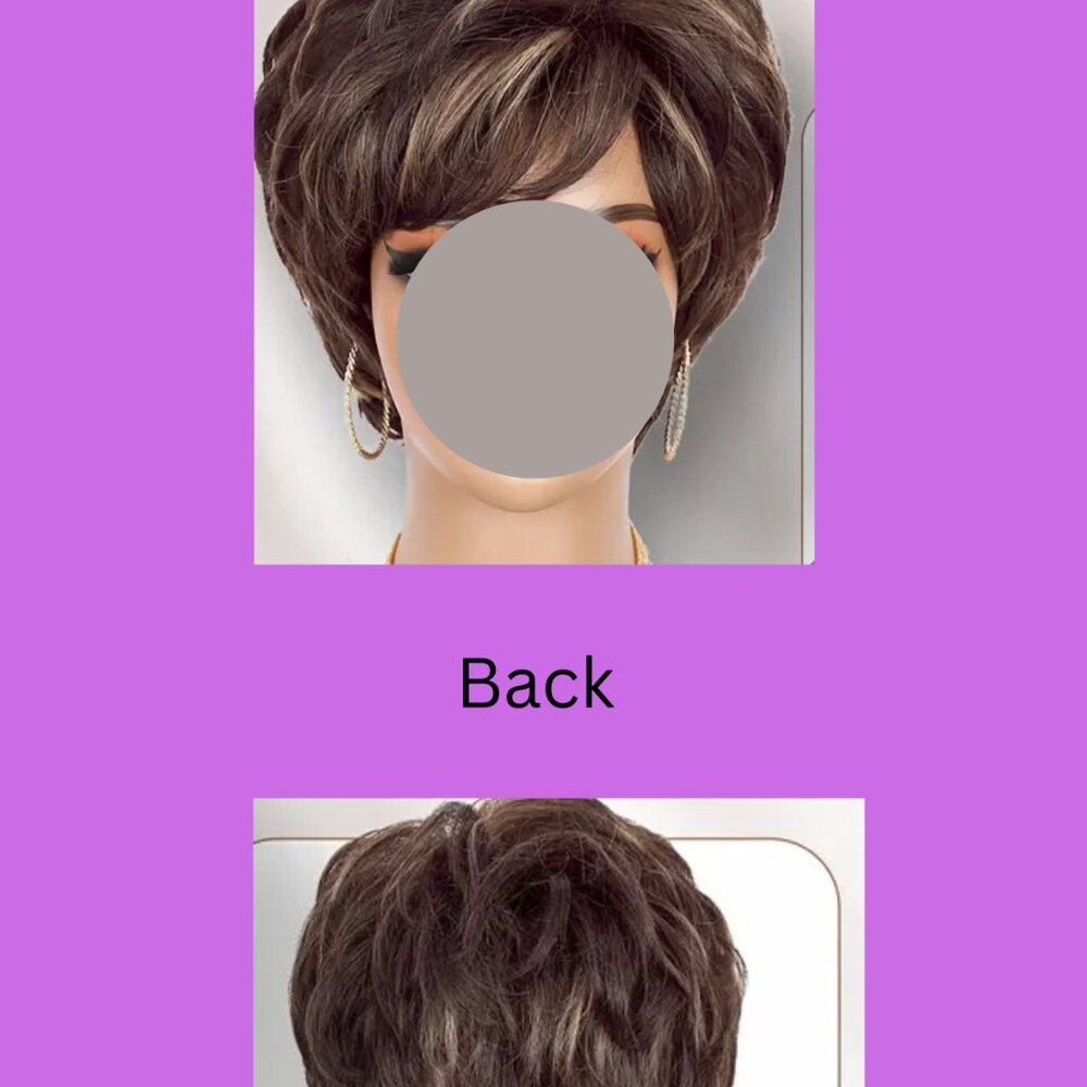 Women highlights brown light wig
